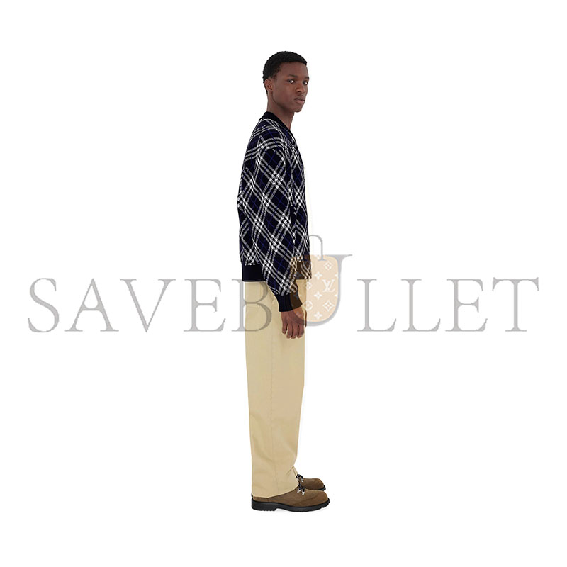 BURBERRY CHECKERED WOOL BLEND FLIGHT JACKET 81106321